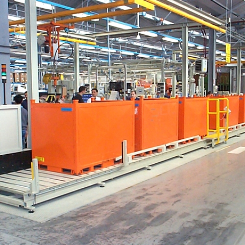 Three-stage roller conveyor